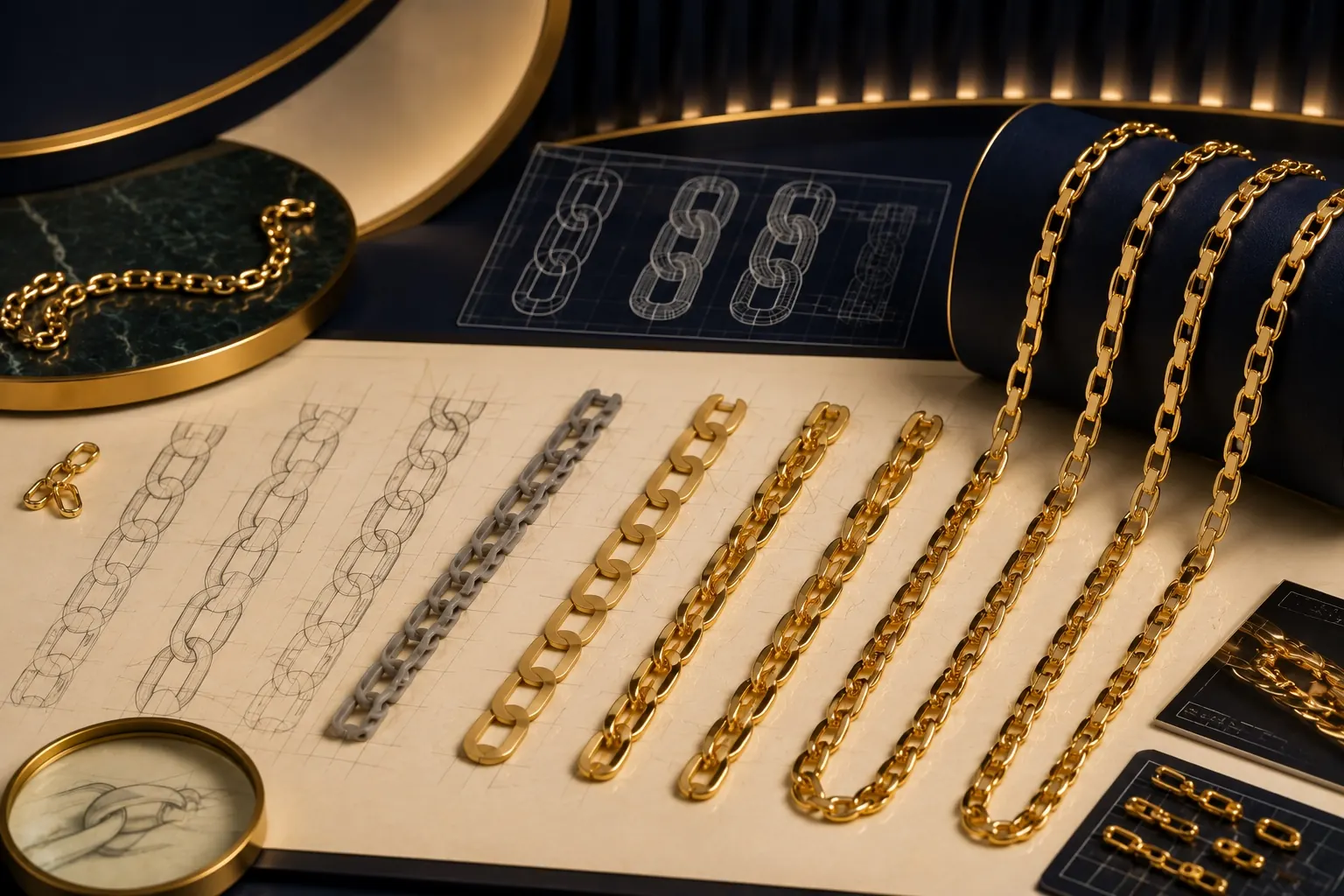 Custom gold chain manufacturing