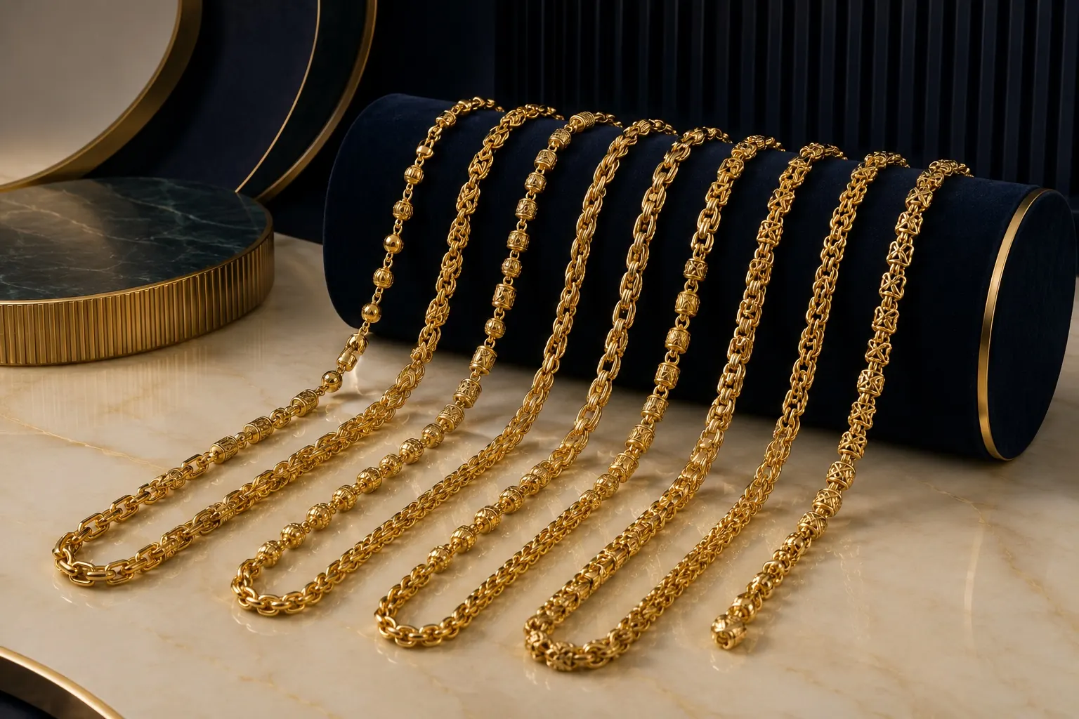 Handmade gold chains
