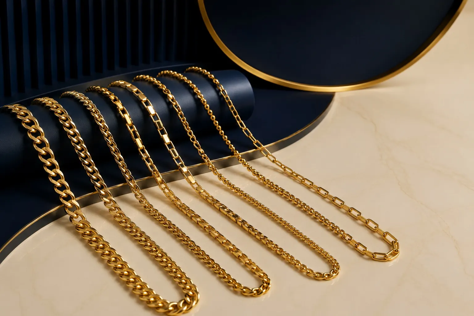 Machine made gold chains